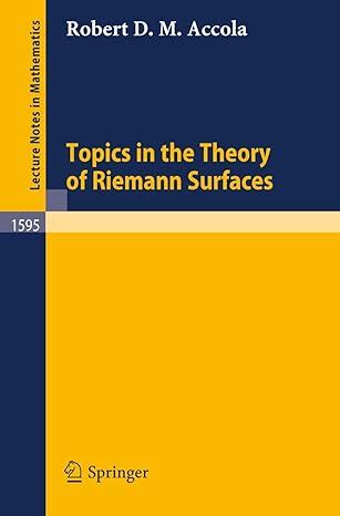 Topics in the Theory of Riemann Surfaces Kindle Editon