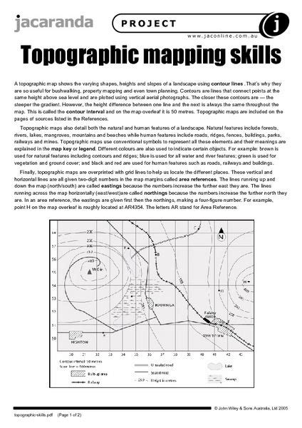 Topographic Mapping Skills Answer Key Doc