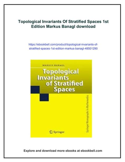 Topological Invariants of Stratified Spaces 1st Edition PDF