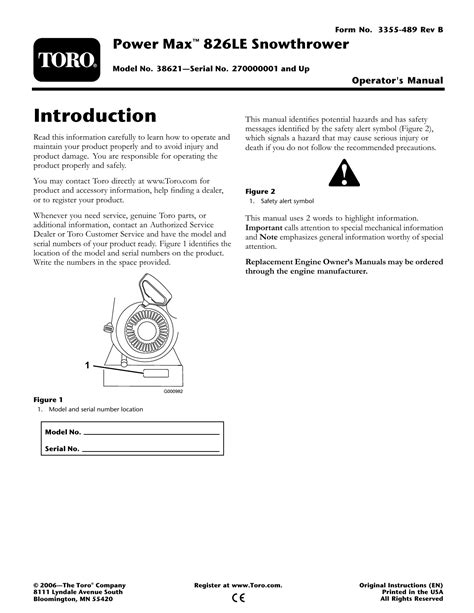 Toro 826 Snowblower Manual Ebook PDF