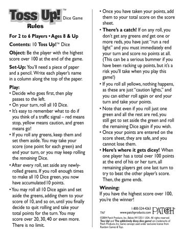 Toss Up Dice Game: A Comprehensive Guide