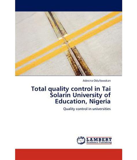 Total Quality Control in Tai Solarin University of Education Epub