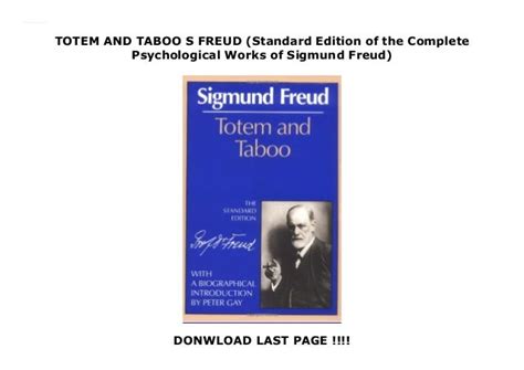 Totem and Taboo The Standard Edition Complete Psychological Works of Sigmund Freud Doc
