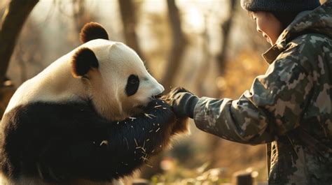 Touching the pandas: