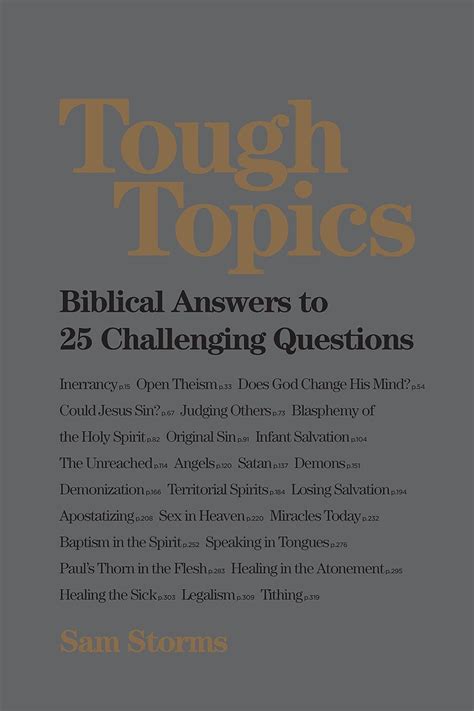 Tough Topics Biblical Answers to 25 Challenging Questions Epub