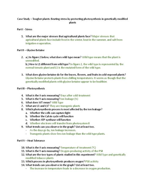 Tougher Plants Case Study Answers Reader