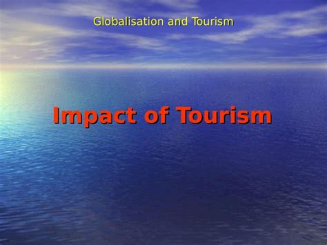 Tourism Impact of Globalisation PDF