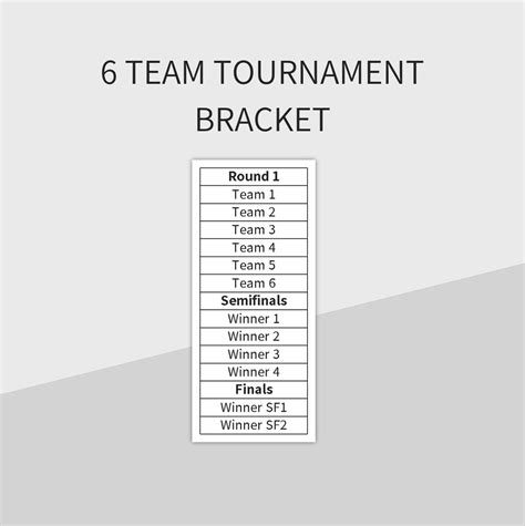 Tournament Template 6 Teams