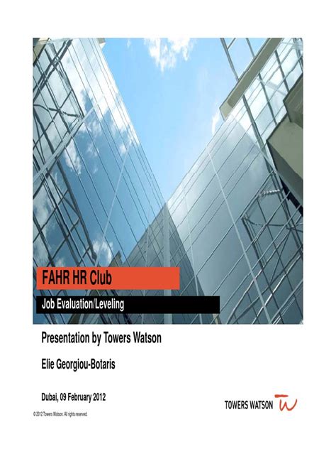 Towers Watson Job Evaluation And Grades Ebook Doc