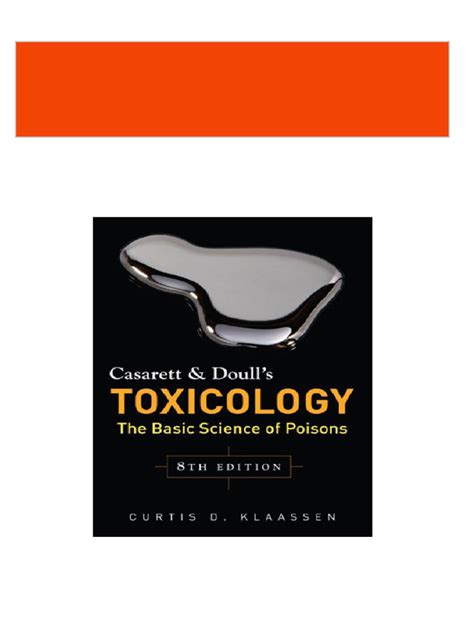 Toxicology at a Glance 8th Edition Doc