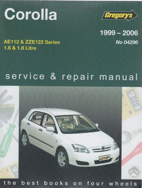 Toyota Corolla 1999 2006 Gregorys Service Repair Manual  Ebook Epub