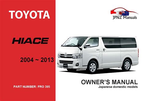 Toyota Hiace Owners Manual  Ebook Doc