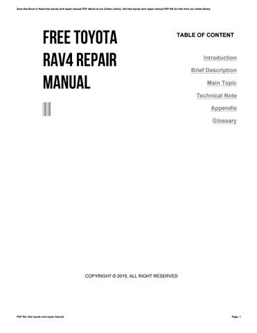 Toyota Revo Repair Manual Download Ebook PDF