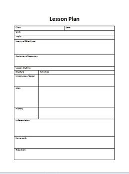 Tpt Lesson Plan Template