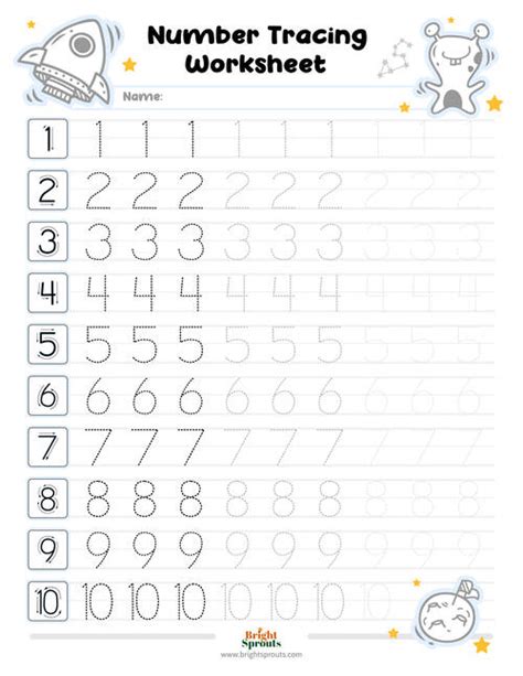 Trace And Write Numbers 1-10 Free Printable