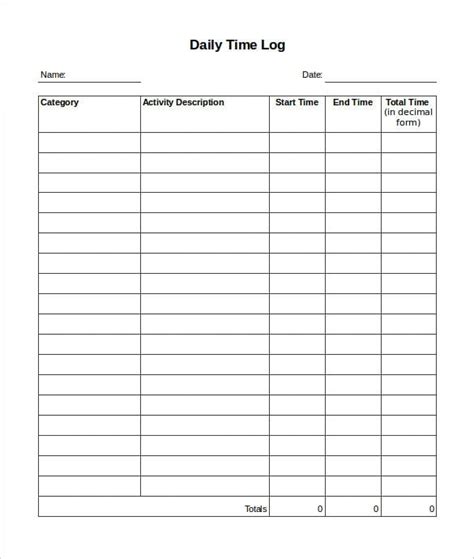 Tracking Log Template