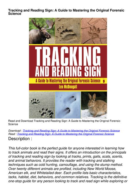 Tracking and Reading Sign: A Guide to Mastering the Original Forensic Science Doc