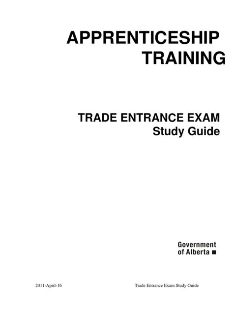 Trade Entrance Exam Study Guide - Alberta Apprenticeship .. Kindle Editon