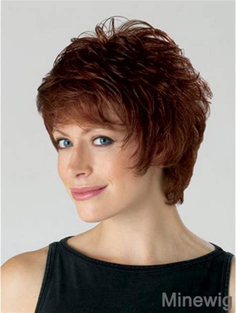 Traditiona Auburn Wavy Short Synthetic Wigs