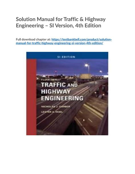 Traffic Highway Engineering 4th Edition Solutions Manual Kindle Editon