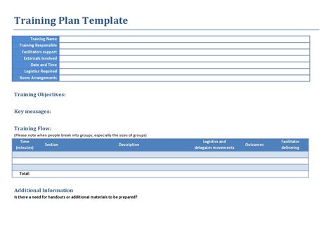 Training Development Plan Template