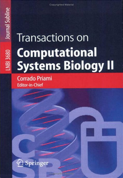 Transactions on Computational Systems Biology III 1st Edition PDF