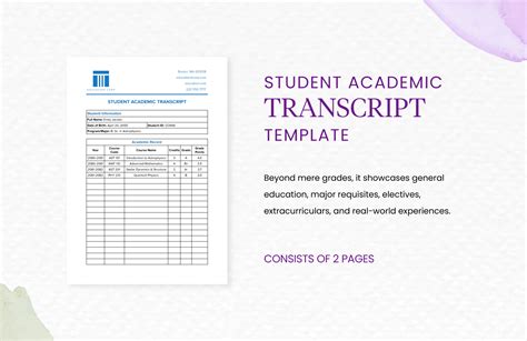 Transcript Word Template
