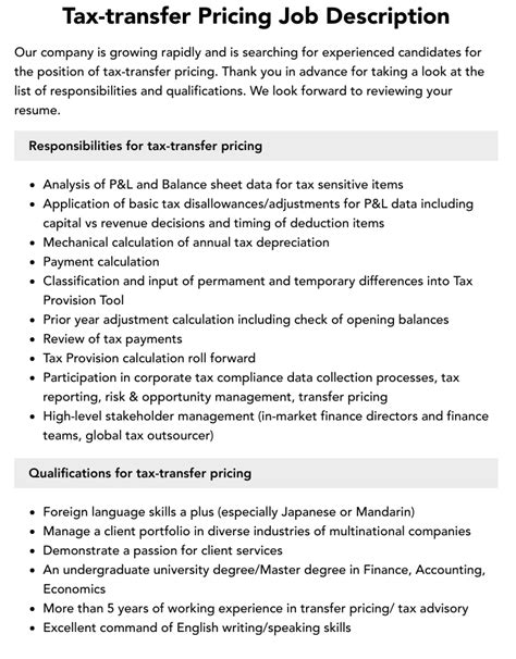 Transfer Pricing Jobs: A Rewarding Career in International Taxation