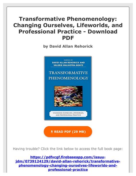 Transformative Phenomenology: Changing Ourselves Reader