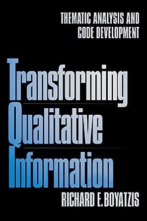Transforming Qualitative Information Thematic Analysis and Code Development Reader
