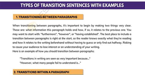 Transitions Between Paragraphs