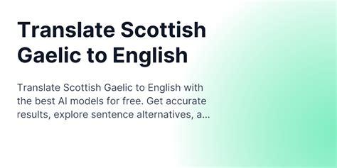 Translate Gaelic to English: Unlock the Secrets of an Ancient Tongue