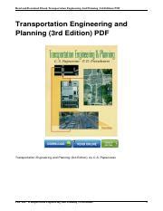 Transportation Engineering And Planning Solution Manual Reader