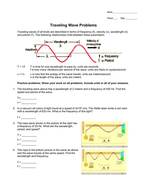 Traveling Wave Problems Answer Key And Reader