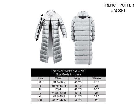 Trench Coat Size Chart
