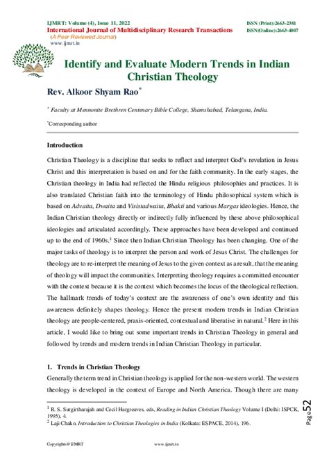 Trends in Indian Theology Doc