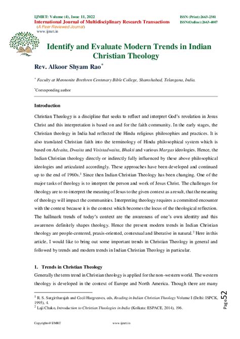 Trends in Indian Theology Doc