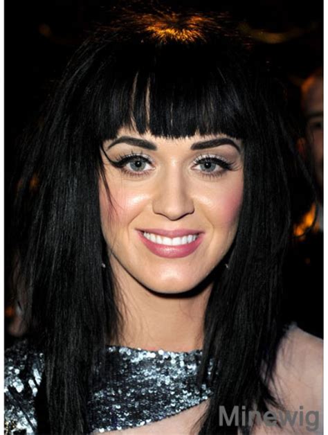 Trendy Black Straight Long Katy Perry Wigs