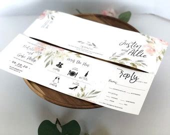 Tri Fold Wedding Invitations With Tear Off Rsvp Template
