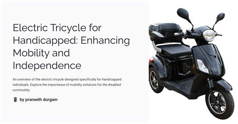 Tricycle for Handicapped: Empowering Mobility and Enhancing Independence