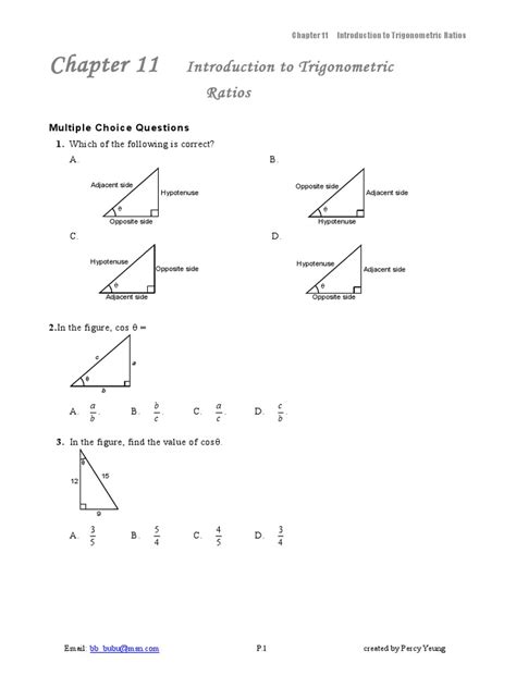 Trig Ratios Multiple Choice Questions And Answers Epub