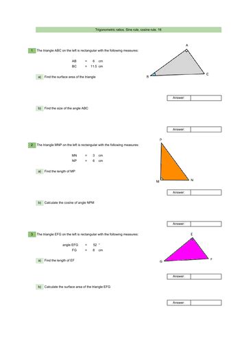 Trigonometry Answer Generator PDF