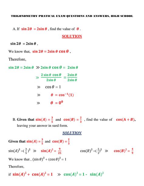 Trigonometry Test Form E Answers Reader