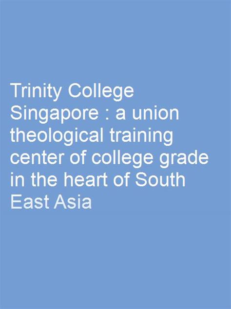 Trinity College Singapore: Unlocking Excellence in the Heart of Education