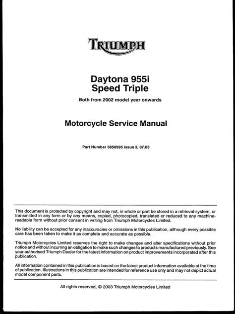 Triumph Speed Triple 955i Manual Ebook Doc