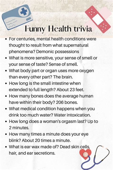 Trivia Health Questions Answers Reader