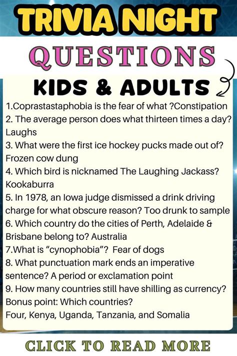 Trivia Night Questions And Answers For Australians Reader