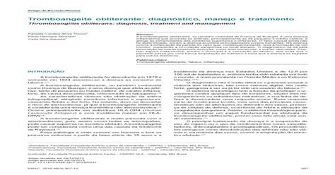 Tromboangeíte Obliterante: Um Guia Completo para Compreensão e Tratamento