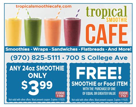 Tropical Smoothie Coupons Printable