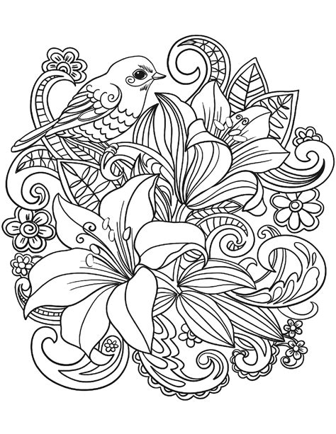 Tropical Wonder Wildlife and Flower Design Adult Coloring Book